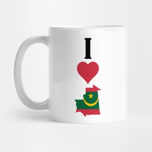 I Heart Mauritania Vertical I Love Mauritanian National Flag Map Mug